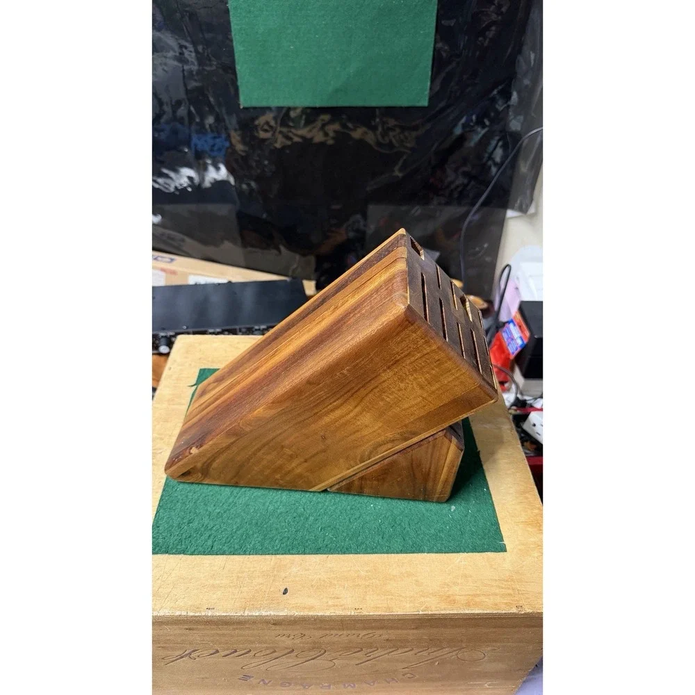Wüsthof Wooden Knife Block Storage Holder Countertop‎ Organizer Damaged